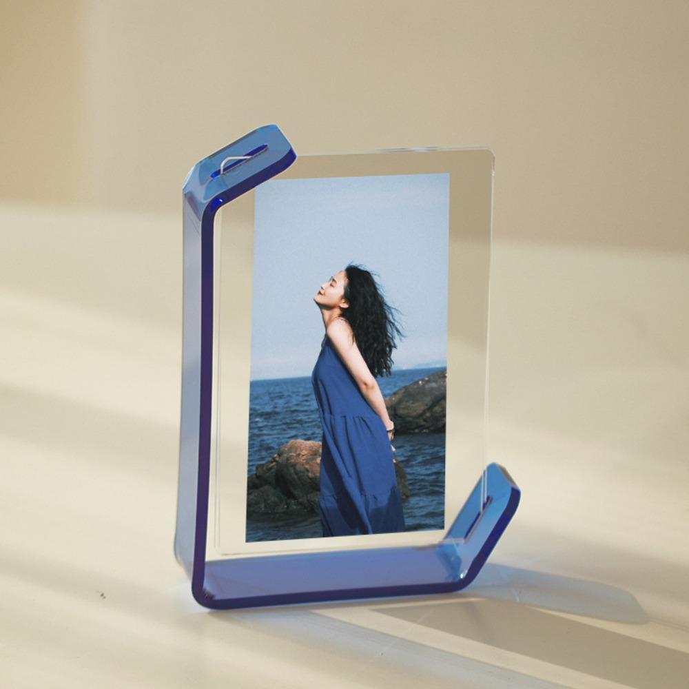 Transparent Artwork Frame Acrylic Decorative Poster Frame Photo Frame Tabletop Stand Gallery синий