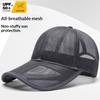 Men's Breathable Mesh Summer Cap - Hollow Visor Sun Hat for Middle-Aged Men, Outdoor UV Protection Baseball Cap