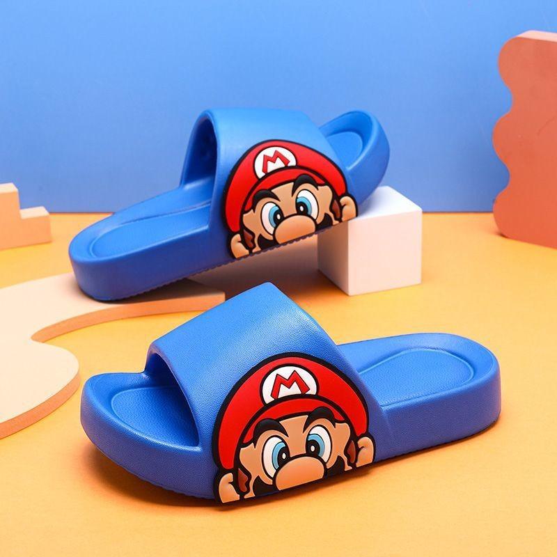 Comfortable Mario Cartoon Indoor Slippers For Boys Summer Soft Eva Anti-slip Design