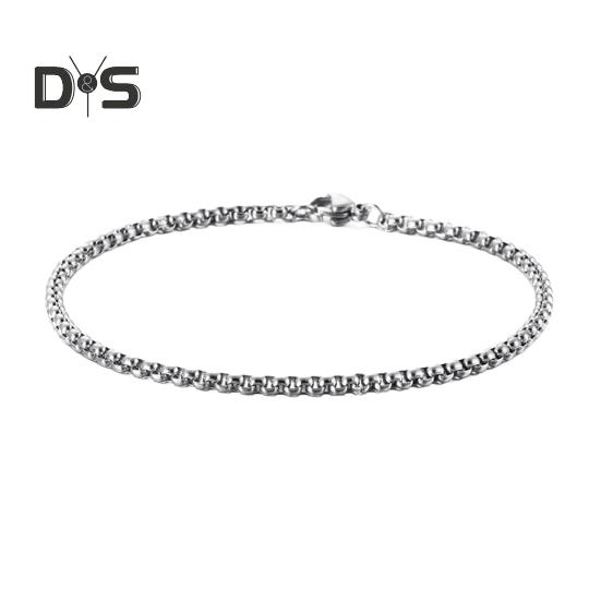 

Мужской браслет с толстой полой цепочкой и карабином, однотонная полированная нержавеющая сталь, витая цепочка в стиле панк для уличных клубных вечеринок L