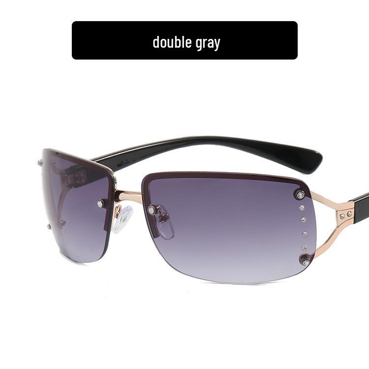 

Солнцезащитные очки Y2K в стиле ретро с квадратными линзами и стразами: Трендовая мода середины века для мужчин и женщин As Shown