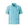 Camicia da uomo a maniche corte con bottoni, a righe Guayabella ricamate, quattro tasche, Dachen