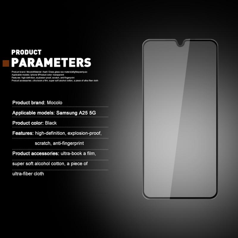 MOCOLO 25Pcs For Samsung Galaxy A25 5G (Global) (161.0 X 76.5 X 8.3mm) Full Glue Screen Protector Tempered Glass Film