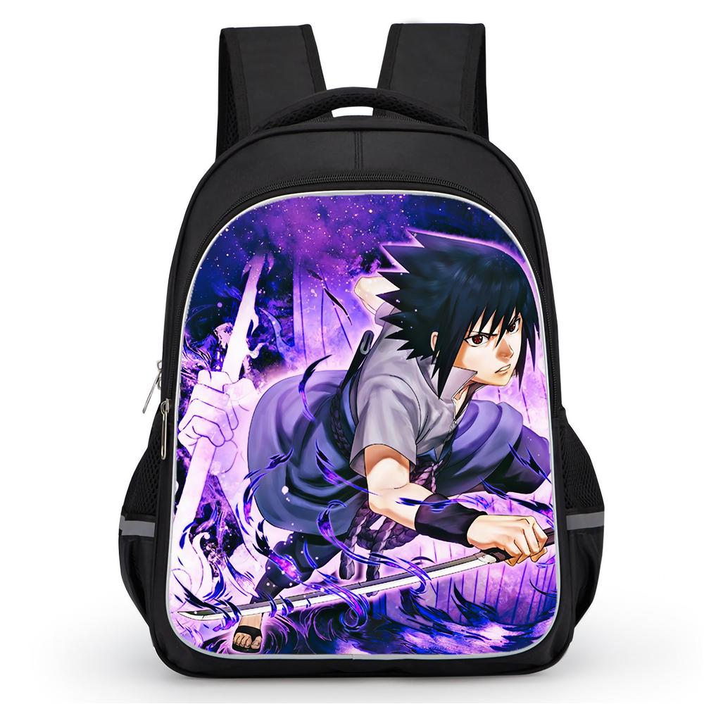 Dual Zipper Pockets, NARUTO Design Suitable For Boys&Girls, Durable 16-inch Lightweight Kids Cartoon Student Backpack Age 5-11.
