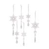 Set of 6 Christmas Tree Adornment Transparent Snowflakes Hangings Acrylic Pendant Ornament Stylish Party Decoration