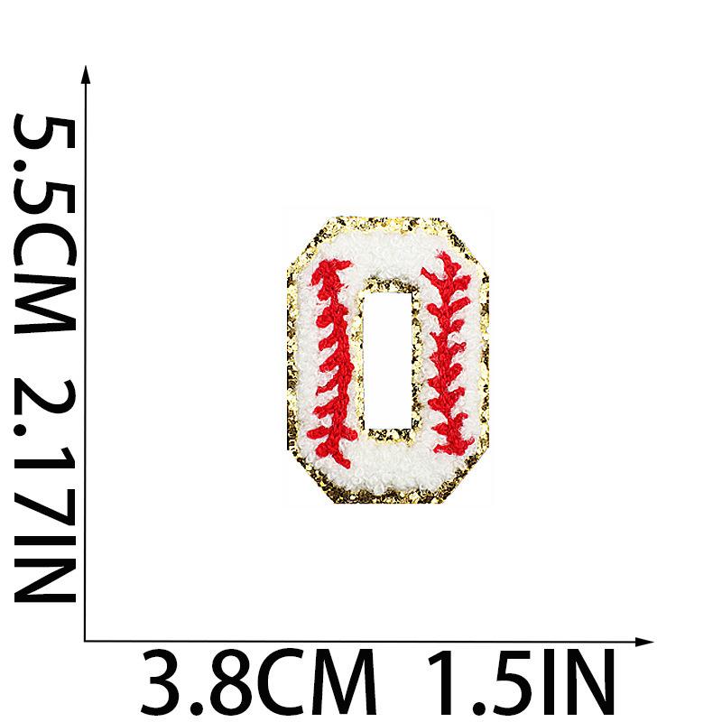 5.5Cm Baseball Pattern English Letter Embroidery Cloth Sticker Ironing Towel Embroidery Letter Patch Sticker Computer Embroidery Chapter Boy