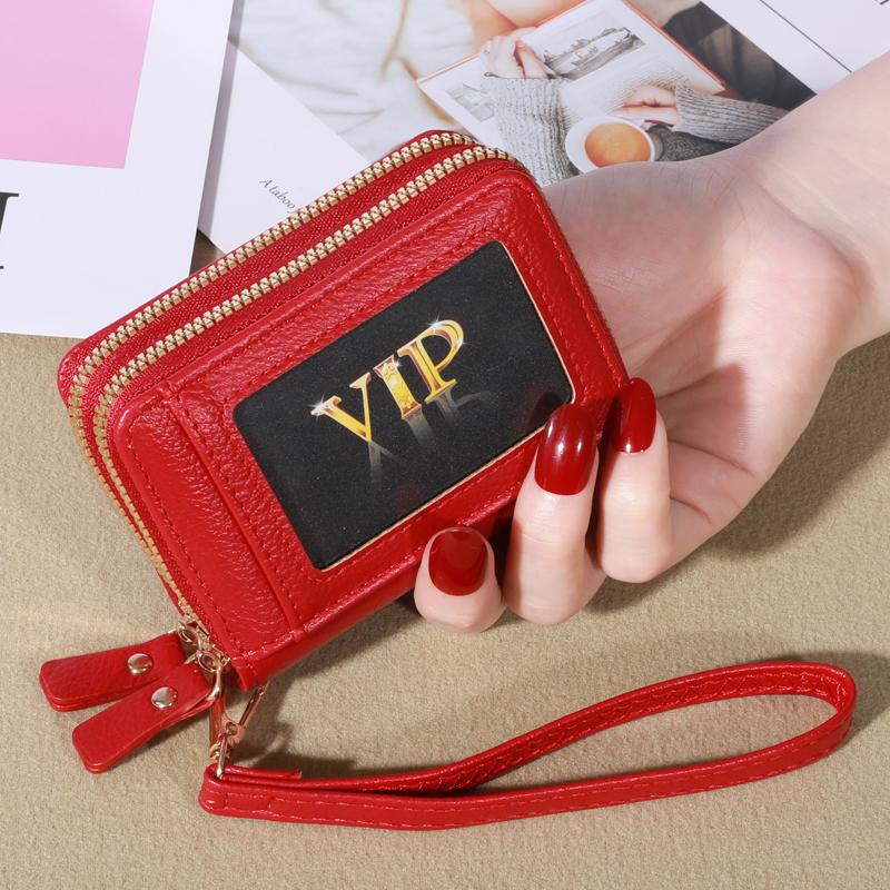 

Женский кошелек для кредитных карт, большой емкости, многофункциональный кошелек с окошком для удостоверения личности, держатель для карт на молнии