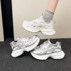 Silver Platform Dad Shoes Women's 2025 Summer New Small Man Height and Thinness Mesh Breathable Sports and Leisure Shoes