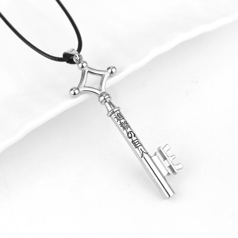 

Fashion Jewelry Animation Charm Cartoon Attack On Titan Allen Alloy Key Pendant Rope Chain Necklace Action Figures Gift Toy 50cm античный серебряного