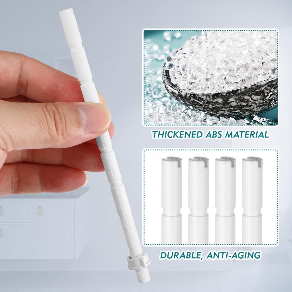 10Pcs Flushing Button Rods: Toilet Push Button Rod - Bathroom Toilet Tank Buttons Rods Lengthen Plastic White