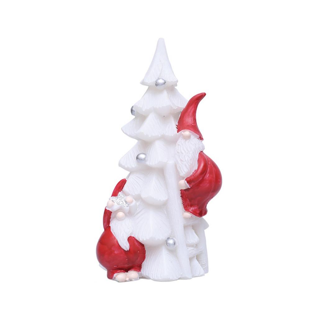

Santa Claus resin climbing Christmas tree ornament for holiday home decoration festive accent in green and white colors білий