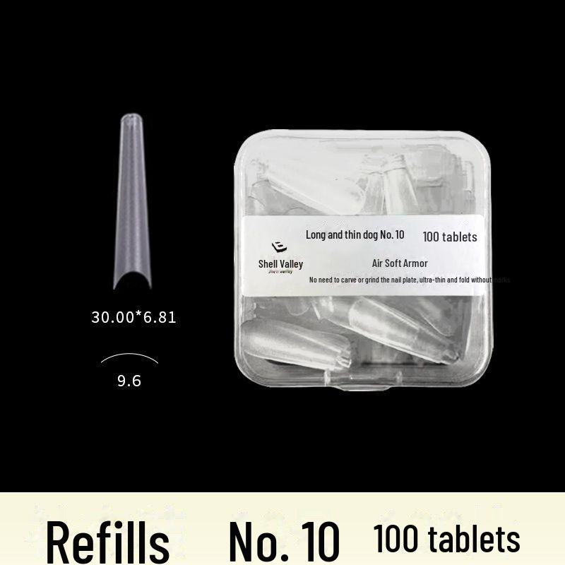 Super Long Fine Dog Nail Art Tips - No Grind, Full Code Fold, No Trace, Quick Apply Replacement for Nail Art Shops