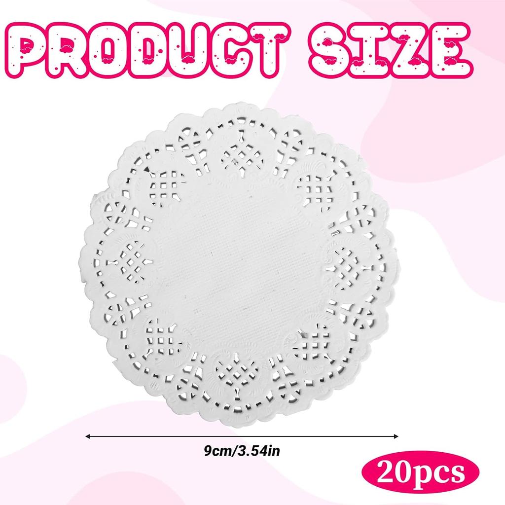 Paper Doilies, 200 Pcs 3.5 Inch Lace Doilies Paper Round Disposable Placemats White-Doilies for Tables Dessert Trays Party Craft Wedding Birthday