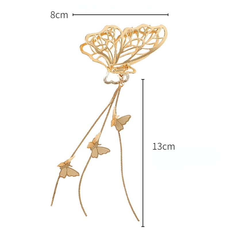 New Hollow Butterfly Hairpin Pearl Tassel Hairpin Women's Girls Retro Metal Gold Hairpin Jewelry Accessories