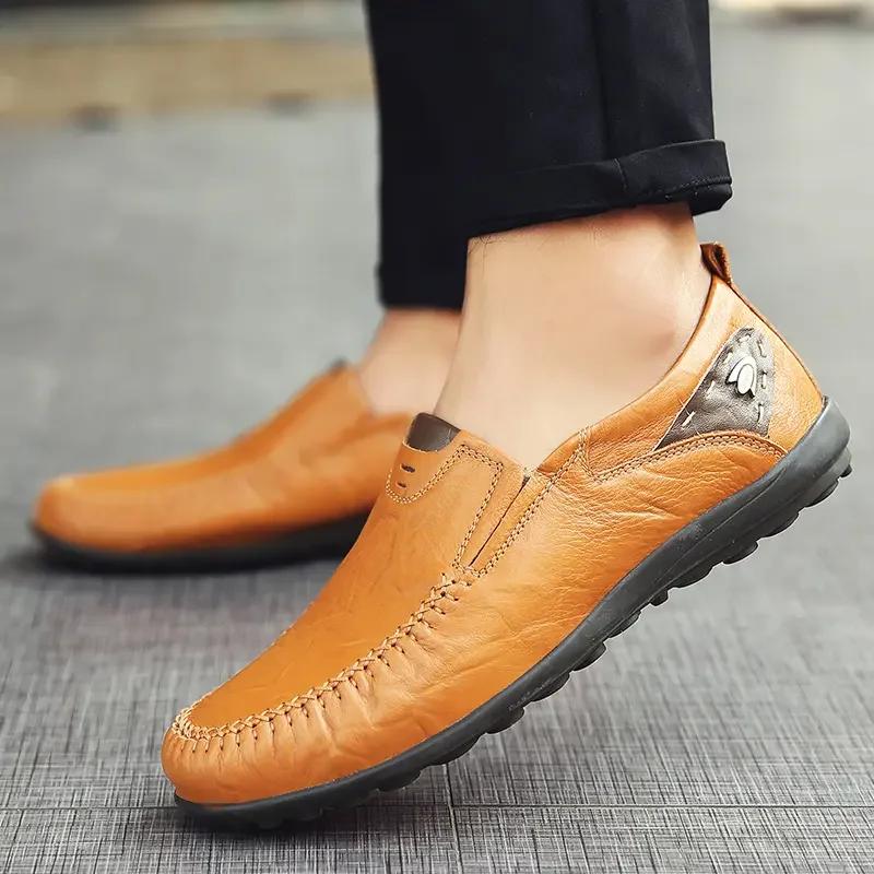 fashion Casual Shoes for Men Fashion Leather Genuine Sneakers High Quality Luxury Brand Comfortable Loafers Men Leather Driving Shoes