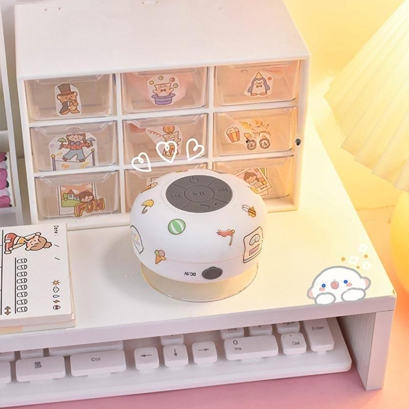 

Mini Portable Bluetooth Speaker Wireless Waterproof Shower Bathroom For Phone Soundbar Hand Free Car Loudspeaker Suction Cup 9CM чорний