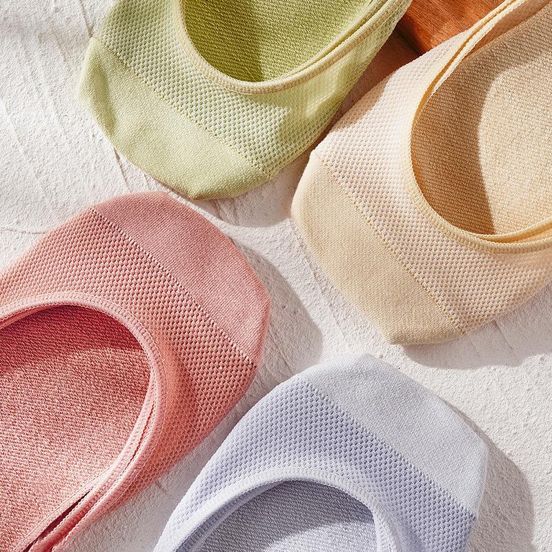 Spring and Summer Mesh Half Palm Socks Thin Sponge Cushion Garter Socks Invisible Non-slip Socks