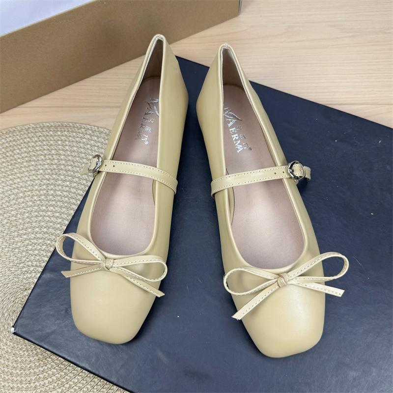 Fashion Flat Shoes for Women 2025 Spring and Autumn French Mary Jane New Flat Black Plus Size Women's Shoes 42 43 44 Loafers Ladies
