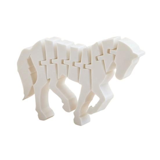 

3D Printed Horse Figurine Movable Joints Stress Relief Toy Year of The Horse Ornament Articulated Fidget Toy for Desktop Bookshelf Decoration белый