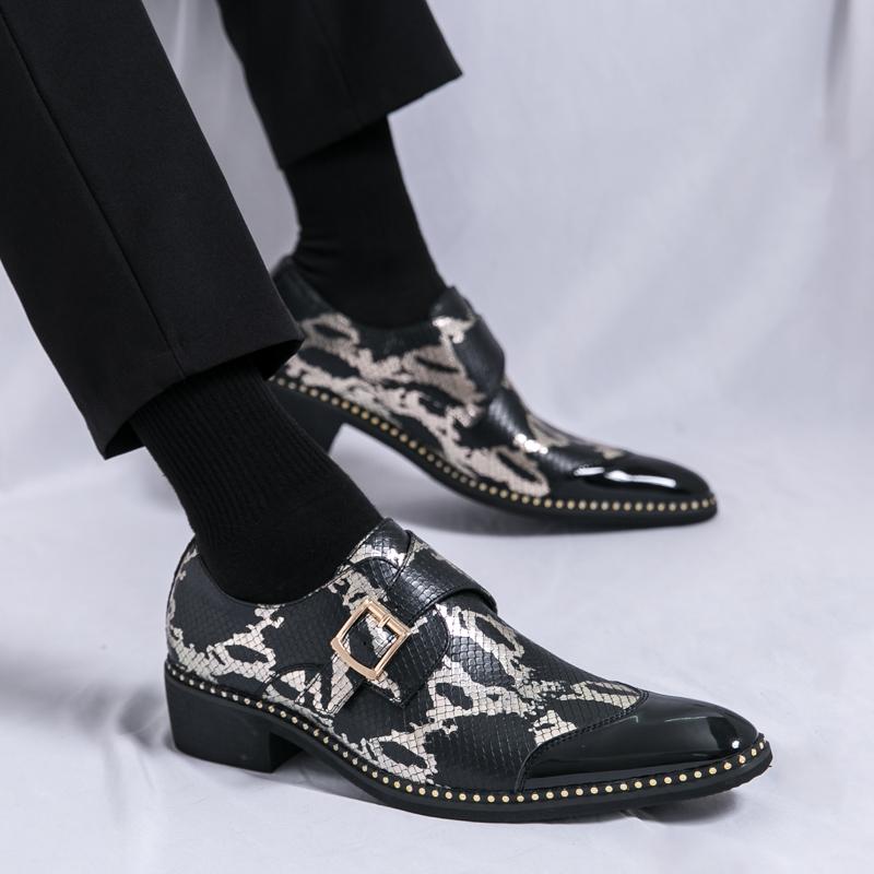 Fashion New Men's Leather Shoes Fashionable with Personalized Design Style Outdoor Leisure Trend Party Nightclub Adult Plus Size Shoes