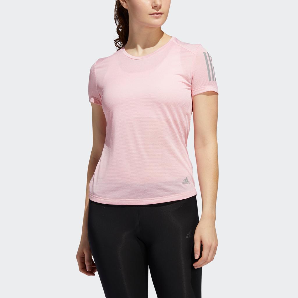Adidas Own The Run Tee Training Sports Short Sleeve Women Tops Pink FM5813