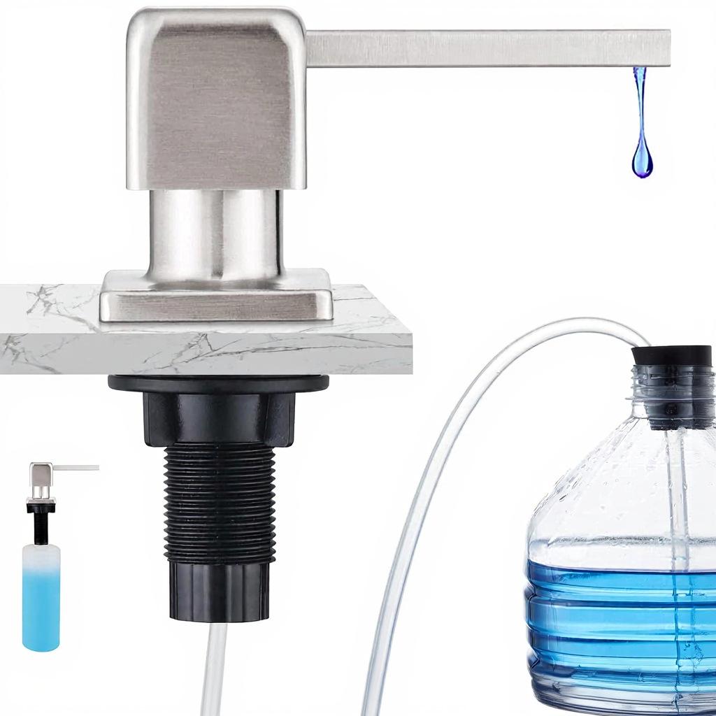 Stainless Steel Kitchen Sink Press-Type Soap Dispenser with 120mm Extension Tube