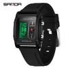 Sanda Men's Luminous Waterproof Multi-Function Electronic Watch with Dual Display