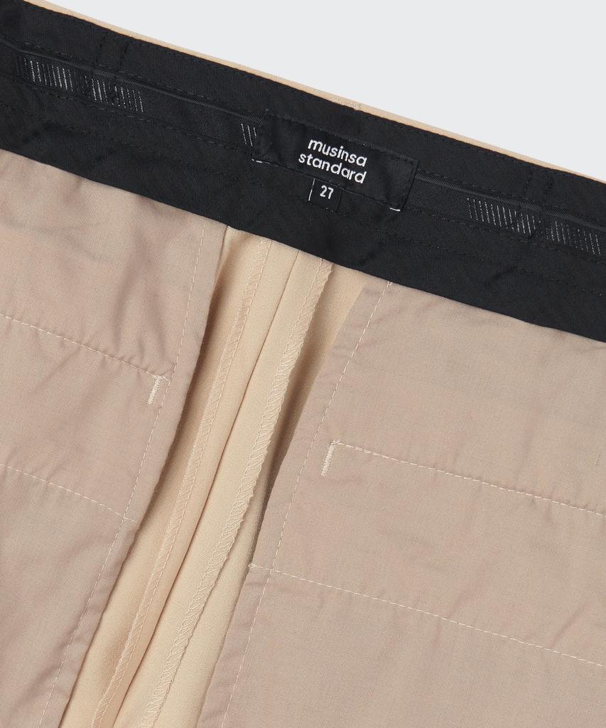 MUSINSA STANDARD WOMAN Women'S Lightweight High-Waisted Wide Hidden Elastic Waist Slacks [Beige]