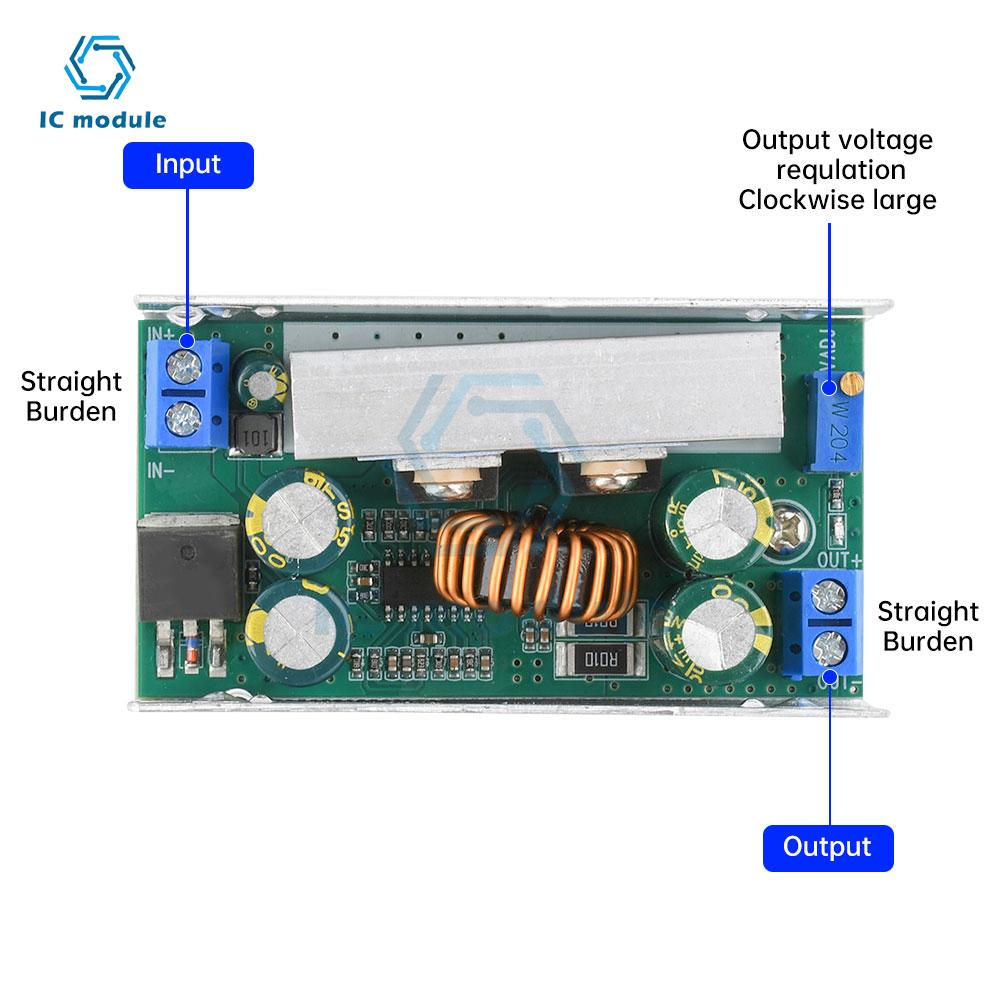 15A 200W DC-DC Adjustable Buck Converter Module 8-55V to 1-35V Output High Power Voltage Regulator with Aluminum Shell