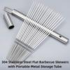 10/20Pcs Stainless Steel Barbecue Skewer Reusable Flat BBQ Needle Stick Barbecue Tools for Outdoor Camping Party Accessories