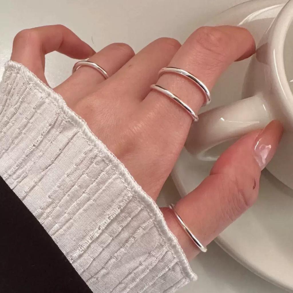 Xiaomi BF CLUB 925 Sterling Silver Ring For Women Jewelry Simple Retro Open Vintage Handmade Ring Allergy For Party Birthday Gift