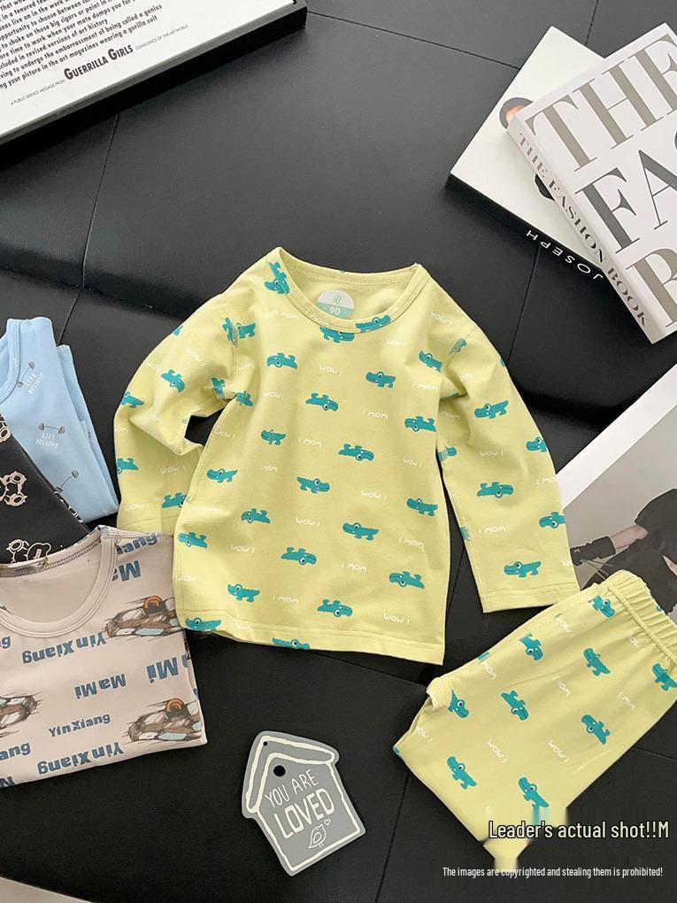 Children's All-Cotton Autumn Long Johns Set for Boys and Girls