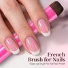 Pincel para Unhas Francesas 3 em 1 com Ponta Multifuncional - Lindo Pincel para Manicure para Unhas de Gel e Acrílico, Removedor de Esmalte, Pincel para Esmalte