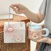 Cute Cartoon Lamb Ceramic Cup Birthday Gift Girl Mug with Lid Couple Girl High value Water Cup