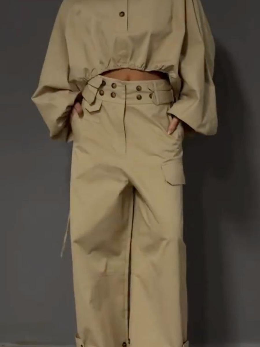 Women`s Ins Style Cargo Wind Loose