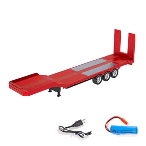 Wheelfun 3-Axle Plastic Semi-Trailer Flatbed 1502 1/18 Remote Control Tractor Truck Upgrade Parts for Huina 1501 RC Lorry Car Model