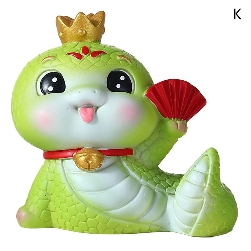 2025 Year Of The Snake Ornament Cartoon Lucky Snake Figurine Micro Landscape Car Interior Home Desktop Decoration