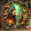 Circular Fairy Tale Metal Wall Art Enchanted Forest Tin Sign