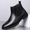 Men’s Chelsea Motorcycle Boots Western Boots Black Brown Short Leather Boots Casual Street Style Cool Ankle Boots Plus Size