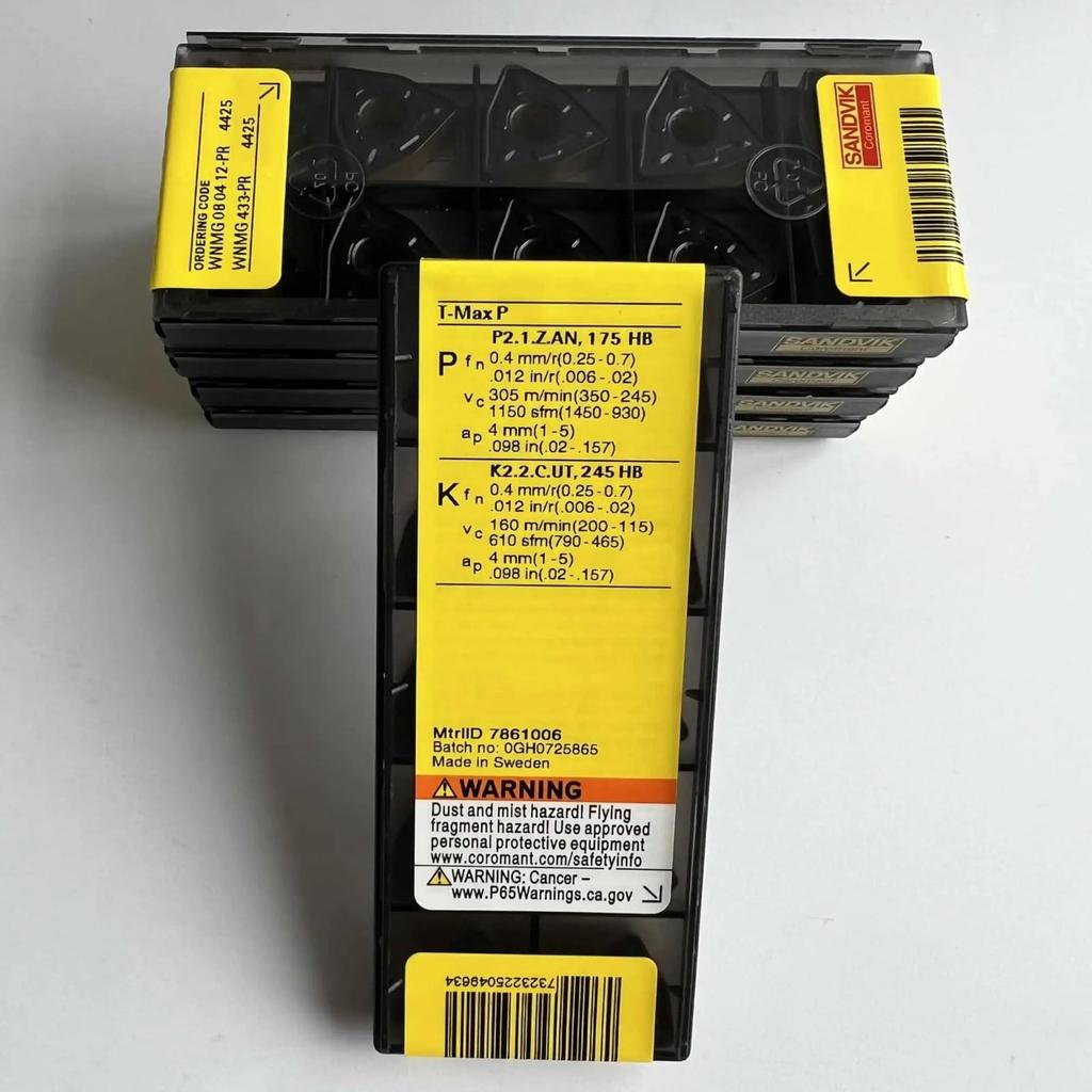 Original Sandvik / WNMG080412-PR 4425 / CNC Lathe Carbide Blade 10 PCS