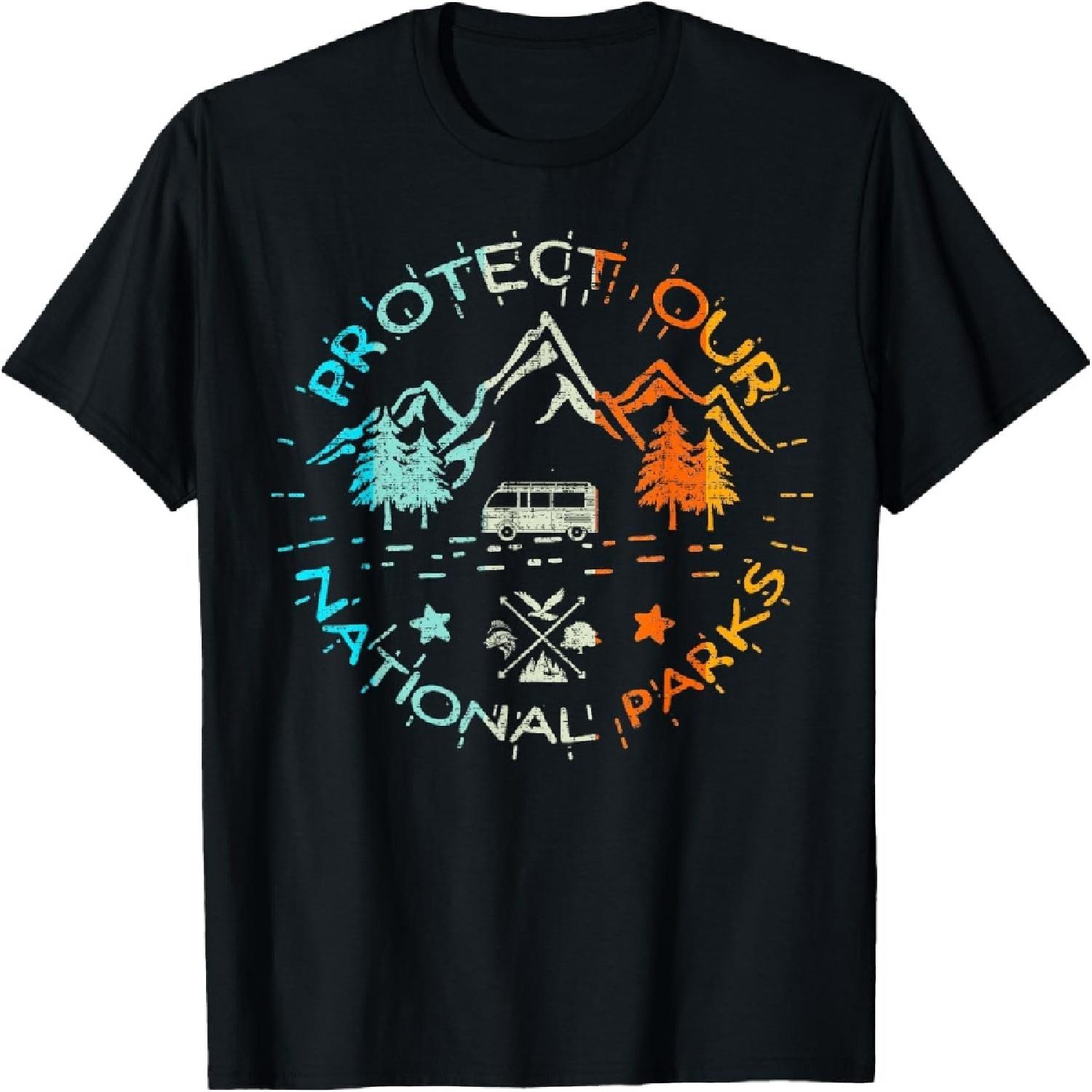 

Protect Our US 59 National Parks Preserve Camping Hiking Tee T-Shirt XXXXXL різнокольоровий