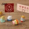 Healing Atmosphere Decor Desktop Memo Clip Stand, Cartoon Animal Message Note Holder, Cute Resin Base Photo Display Clip, Table Number Name Card Place