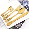 20Pcs Gold Dinnerware Set Food Grade Stainless Steel Cutlery Set Dinner Knife Fork Spoon Royal Silverware Mirror Flatware Set