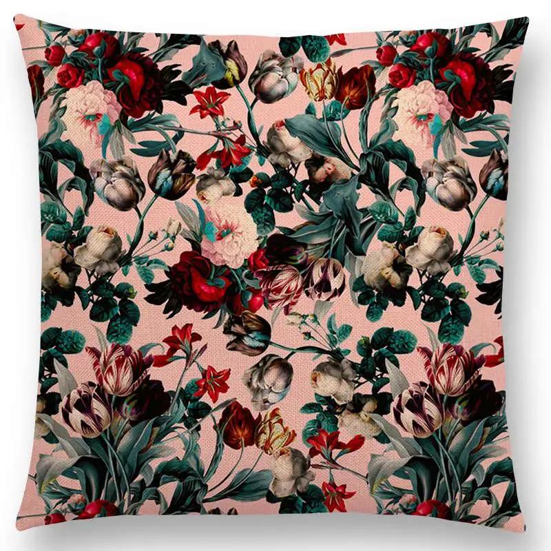 Latest Exotic Garden Summer Natural Flowers Leaf Botanical Tropical Jungle Cushion Cover Car Home Decor Sofa Throw Pillow Case