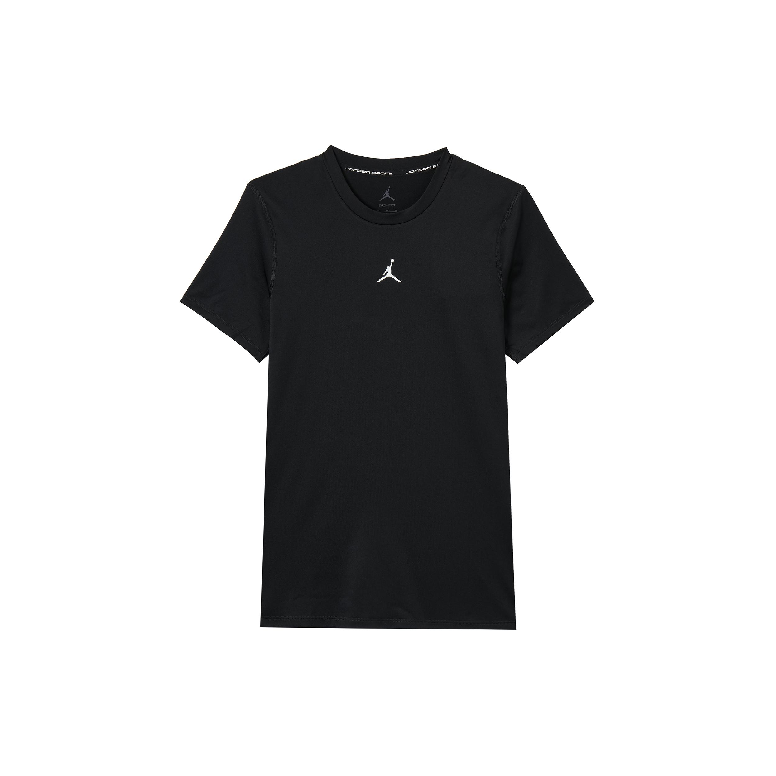 Jordan Sport T Shirts Men s Black/White Crew Neck Moderate HV4100-010 M