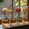 Set di Vasi in Vetro Trasparente per Fiori Freschi o Secchi - Ideale per Decorazione da Scrivania e Composizioni Floreali