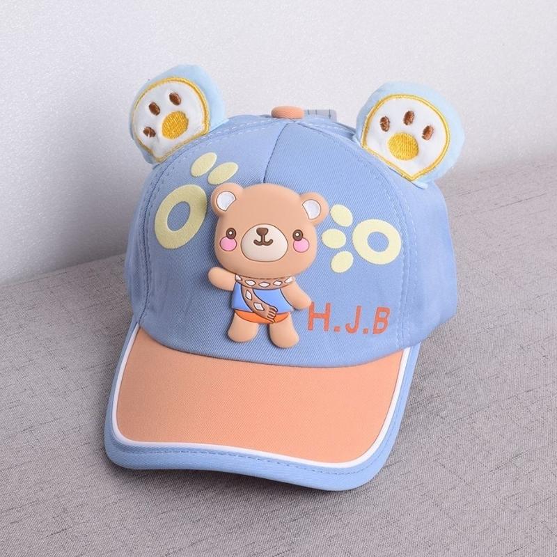 Children's Cartoon Bear Baby Baseball Cap Summer Boys Girls Sunshade Peaked Caps Cute Travel Kids Sun Hats