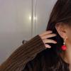 Light Luxury Temperament High Sense New Year's Red Pearl Earrings Women, Cold Style Versatile Fashion Ear Hook Internet Celebrity Earrings