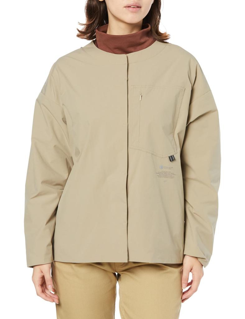 Mizuno Breath Thermo Thermal Mesh Short and Mocha Size L Jacket, Moisture-Wicking Heat-Generating, Women's, Beige, (B2MEA731)