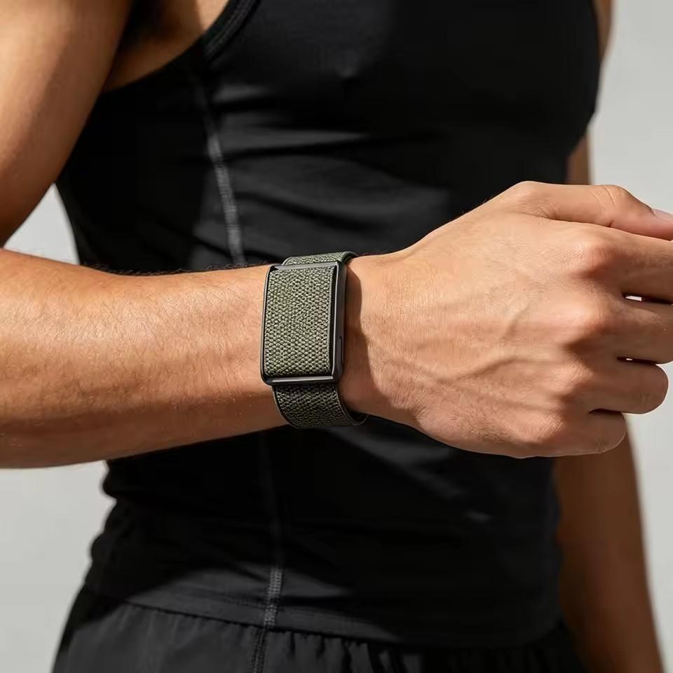 For Whoop 5.0 Strap, Nylon Magnetic Elastic Replacement Wristband, Adjustable Sports Fitness Tracker Band